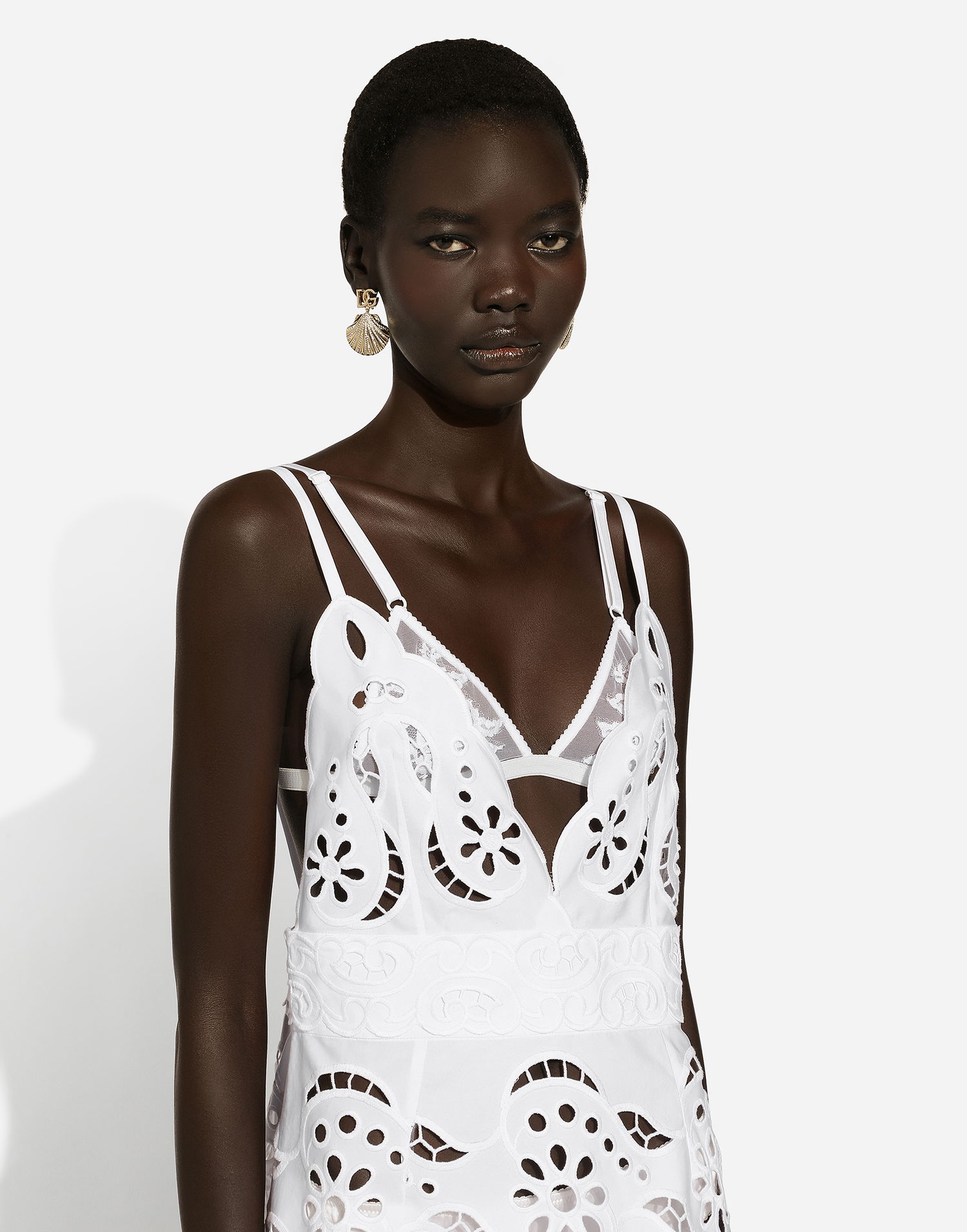 Náušnice Dolce & Gabbana Rhinestone-Detailed Shell Earrings Metalická | WEQ6A5W1111ZOO00, 1