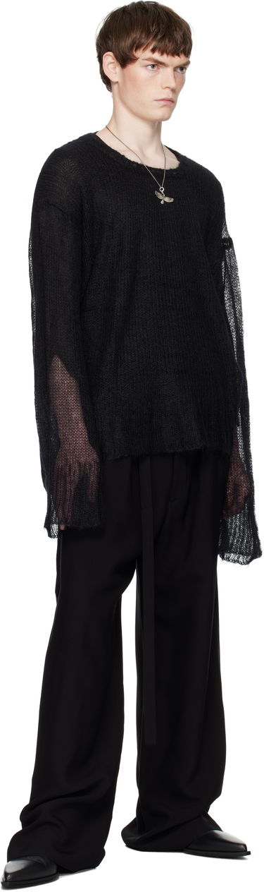 Sveter Ann Demeulemeester Ann Demeulemeester Kent Open Neck Sweater Čierna | B0012862-KN058-099, 3