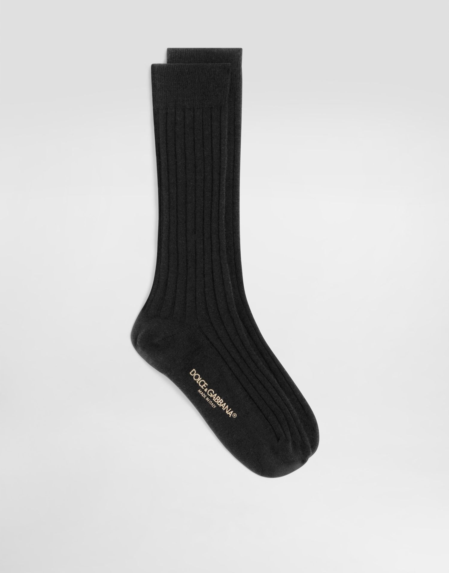 Ponožky Dolce & Gabbana Dolce & Gabbana Ribbed Wool Socks Čierna | FXP07TJGMD1N0000, 1