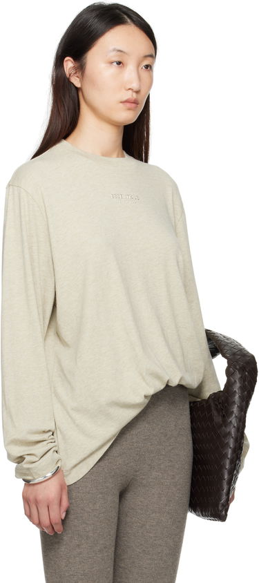 Tričko Fear of God Fear of God ESSENTIALS Classic Fit Long Sleeve T-Shirt Béžová | 125SP255882FW, 1