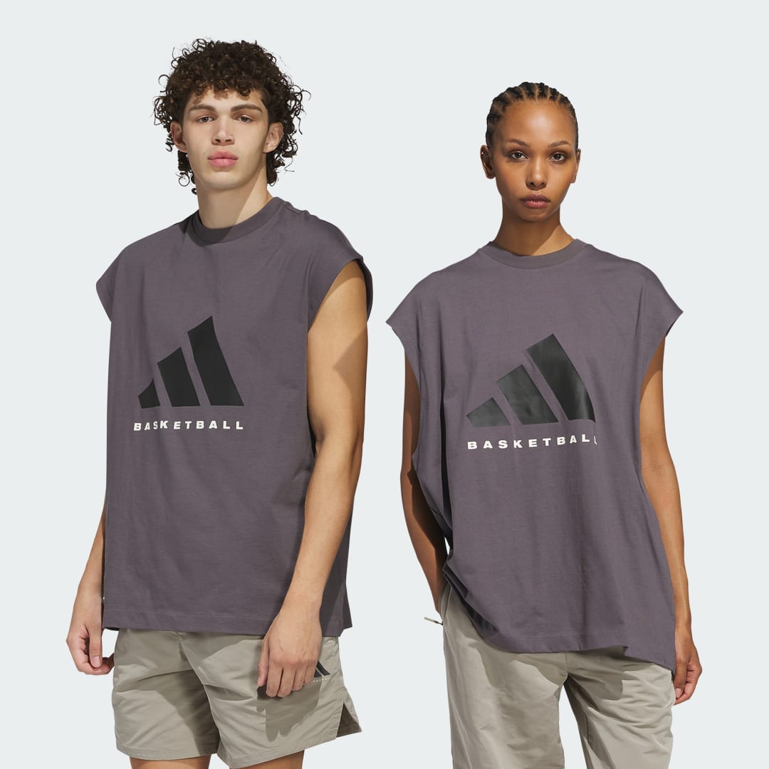 Tielko adidas Performance Basketball Sleeveless T-Shirt Fialová | JC7836, 0