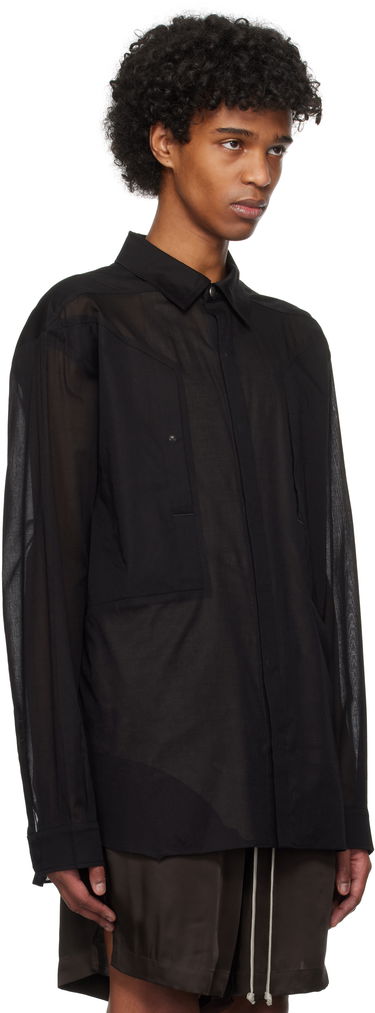 Košeľa Rick Owens Rick Owens Hollywood Jumbo Fogpocket Outer Shirt Čierna | RU01E5240 CV, 1