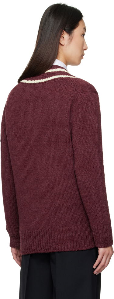 Sveter Moncler Moncler Padded V-Neck Sweater Vínová | K20939D00001M5493, 2