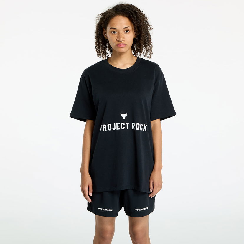 Tričko Under Armour Project Rock Campus Q3 T-Shirt Black/ White Čierna | 1386440-001