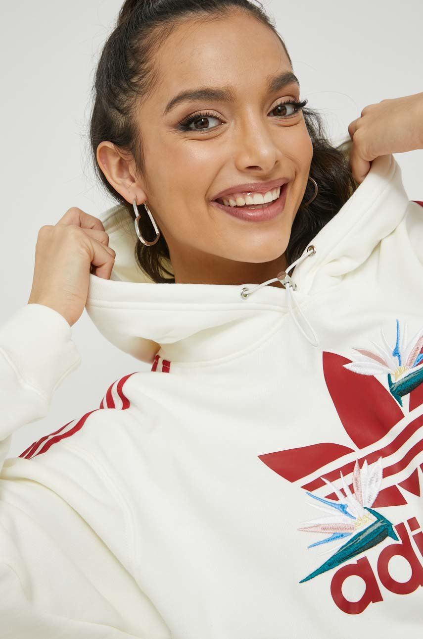 Mikina adidas Originals Thebe Magugu Floral Hoodie Biela | HK5210, 0