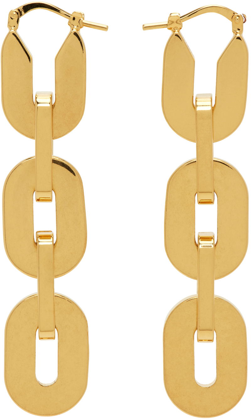 Náušnice Jil Sander Chain Earrings "Gold" Metalická | J11VG0079_P4877