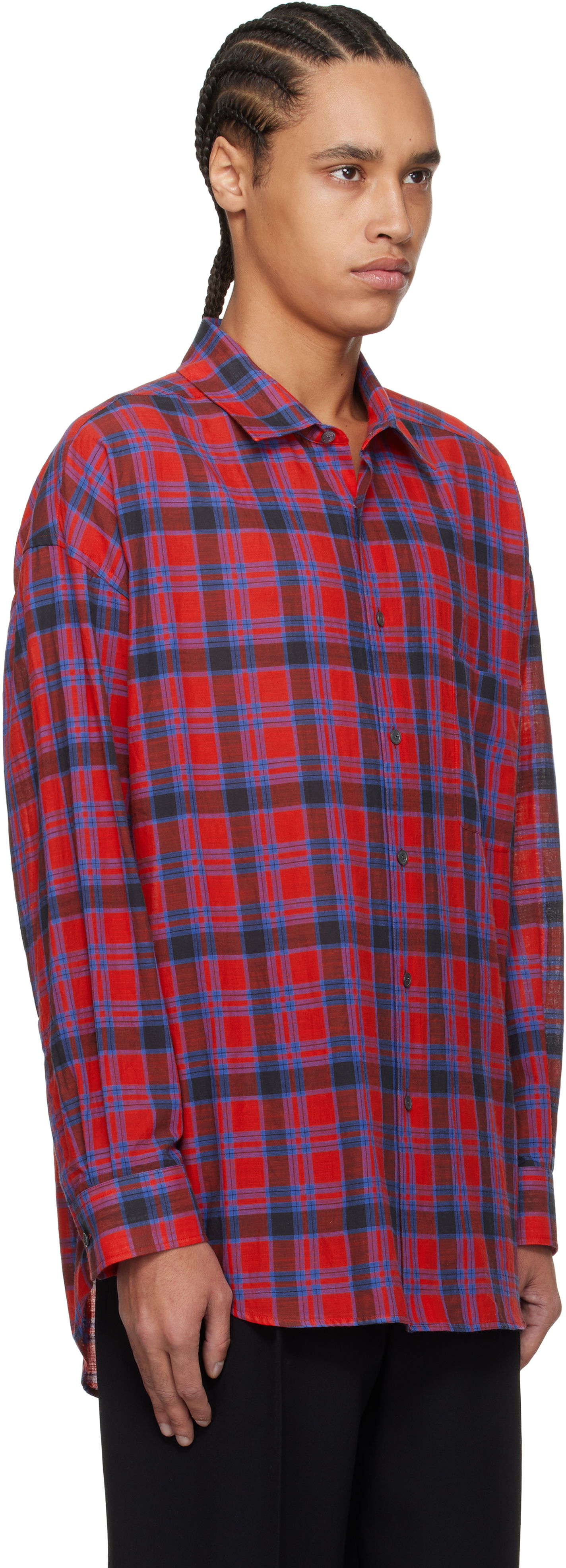 Košeľa The Row The Row Lancaster Plaid Shirt Červená | 882-W3796, 1