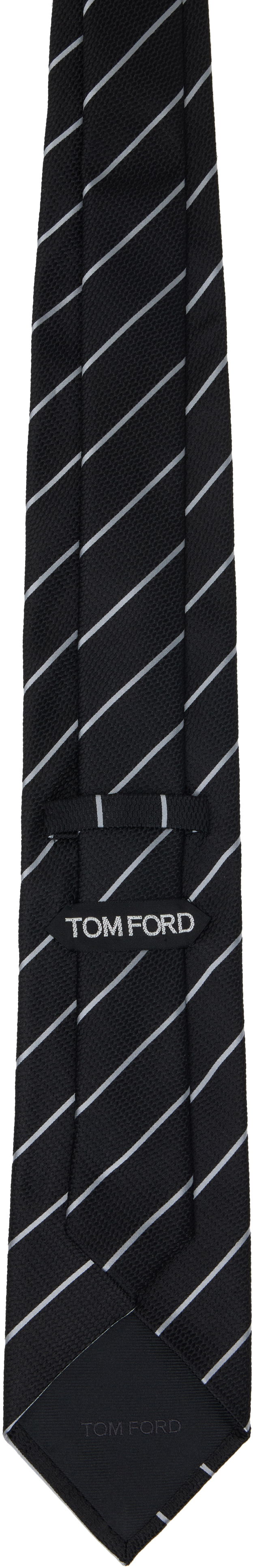Opasok Tom Ford Tom Ford Striped Tie Čierna | STE001-S0082, 1