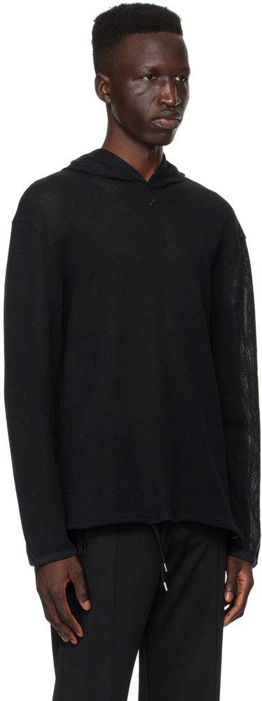 Mikina Courrèges Courrèges Mesh Hoodie Čierna | 124JHO027JS0069, 1