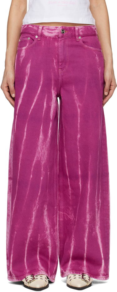 Džínsy GANNI GANNI Overdyed Heavy Denim Marri Jeans Fialová | J1671, 0