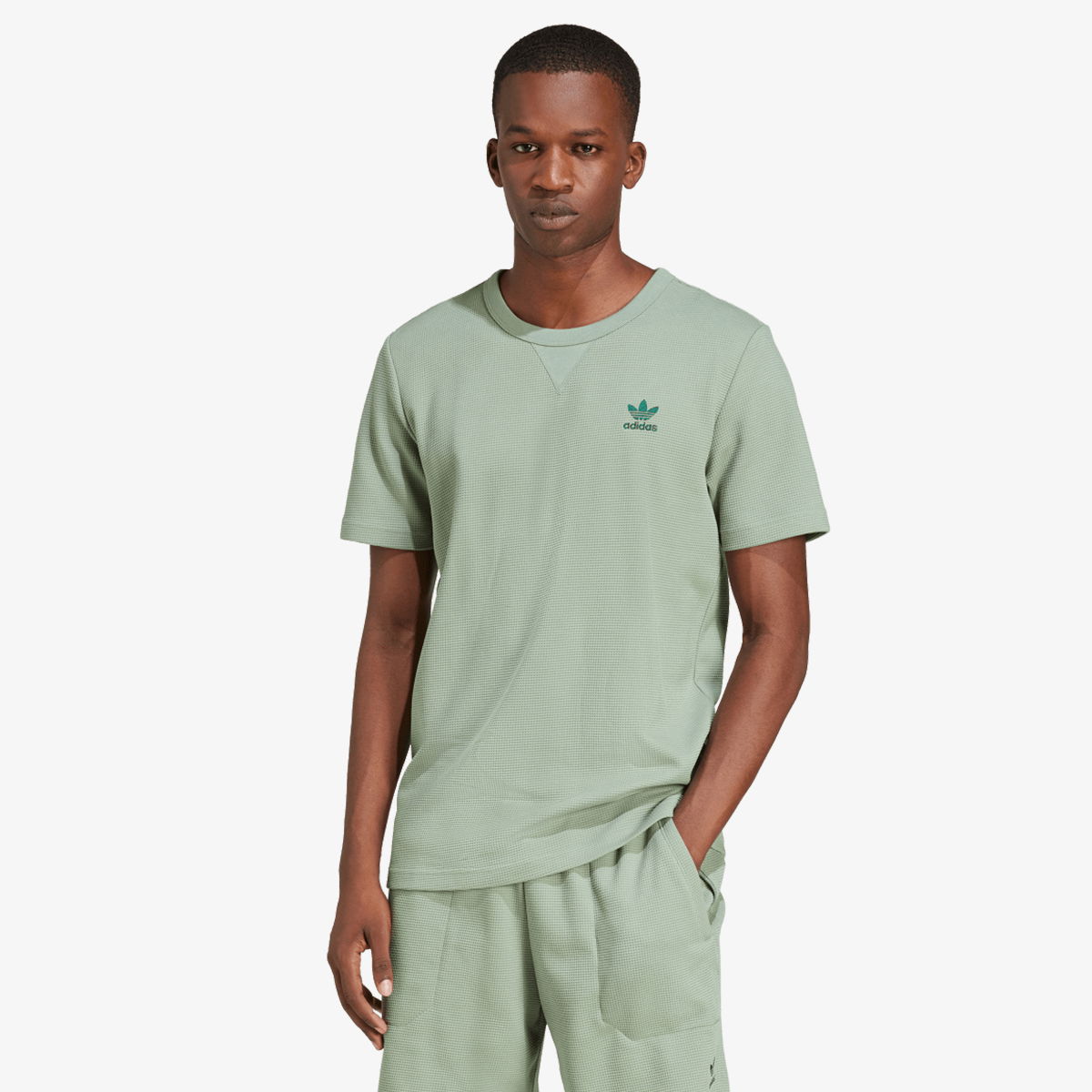 Tričko adidas Originals Essential Waffle T-Shirt Zelené | JD2446, 0