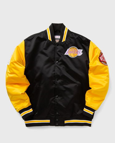 Bomber bunda Mitchell & Ness NBA Heavyweight Satin Jacket VINTAGE LOGO LOS ANGELES LAKERS Čierna | JK8453-LALBLCK, 0