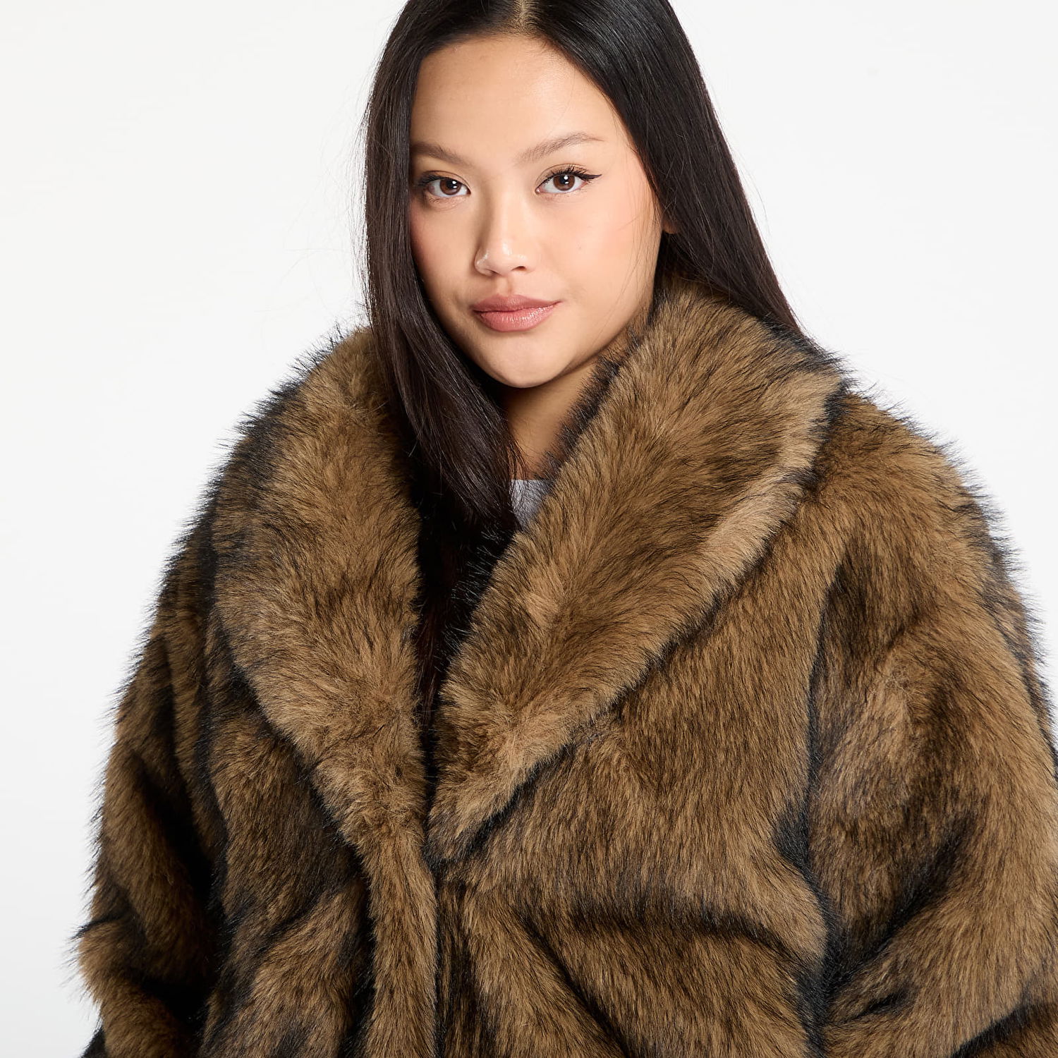 Bunda Urban Classics Short Faux Fur Jacket Hnedá | TB8120-01591, 1