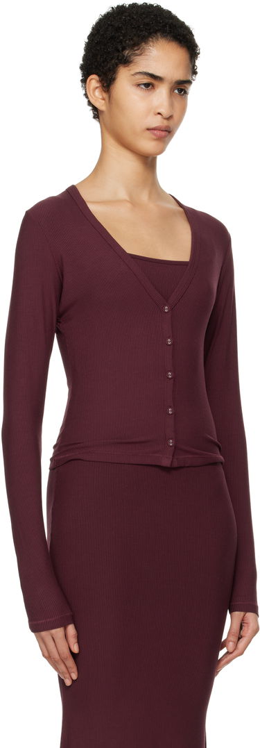 Sveter SKIMS Lounge Knit Cardigan Čierna | LS-LST-6742W, 4