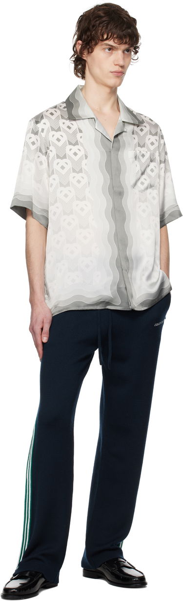Košeľa Casablanca Casablanca Short Sleeve Cuban Collar Shirt Šedá | U-MPS25-SH-003-02, 4