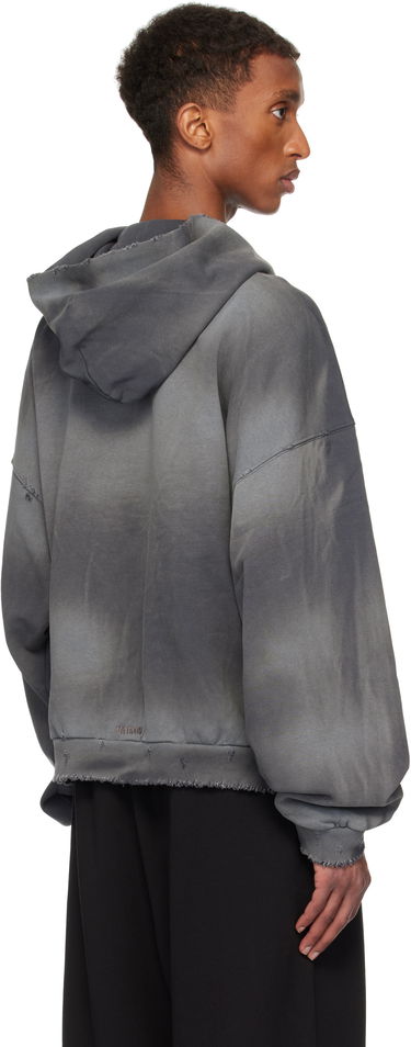 Mikina We11done We11done Distressed Zip-Up Hoodie Šedá | WD-TJ3-24-833-U-CH, 2