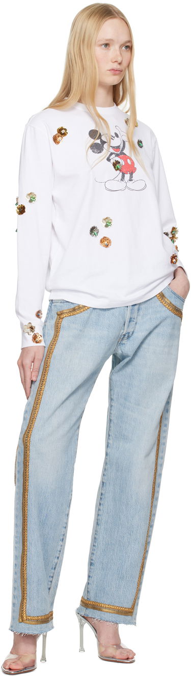 Sveter Coperni Coperni Disney Mickey Long Sleeve T-Shirt Biela | DJS157SFF5037, 3