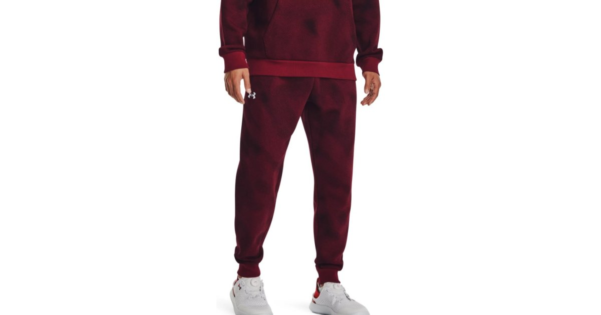 Nohavice a džínsy Under Armour Kalhoty Rival Fleece Vínová | 1379777-600, 1