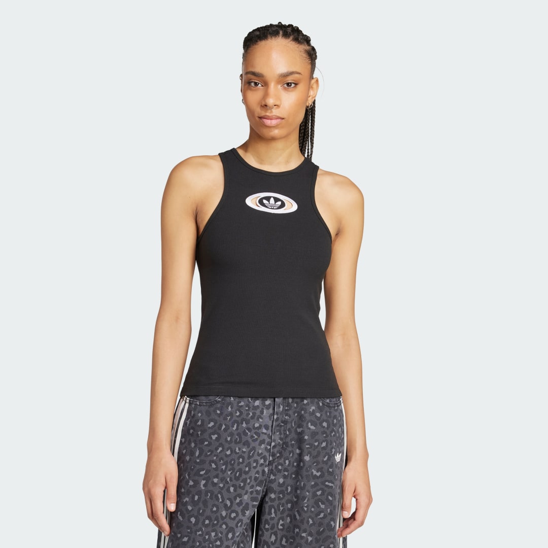 Tielko adidas Originals Originals Ribbed Tank Top Čierna | KA2688, 0