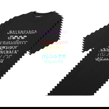Tričko Balenciaga Languages Logo Tee Čierna | 612966 TJVI3 2771, 1