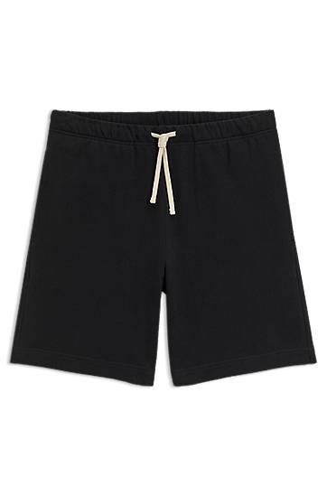 Šortky BOSS BECKHAM x BOSS Oversized-Fit Cotton Terry Shorts Čierna | 50549262