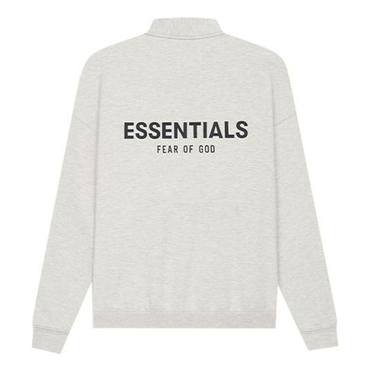 Mikina Fear of God Essentials Mockneck Half Zip Sweatshirt Šedá | FOG-SS21-595