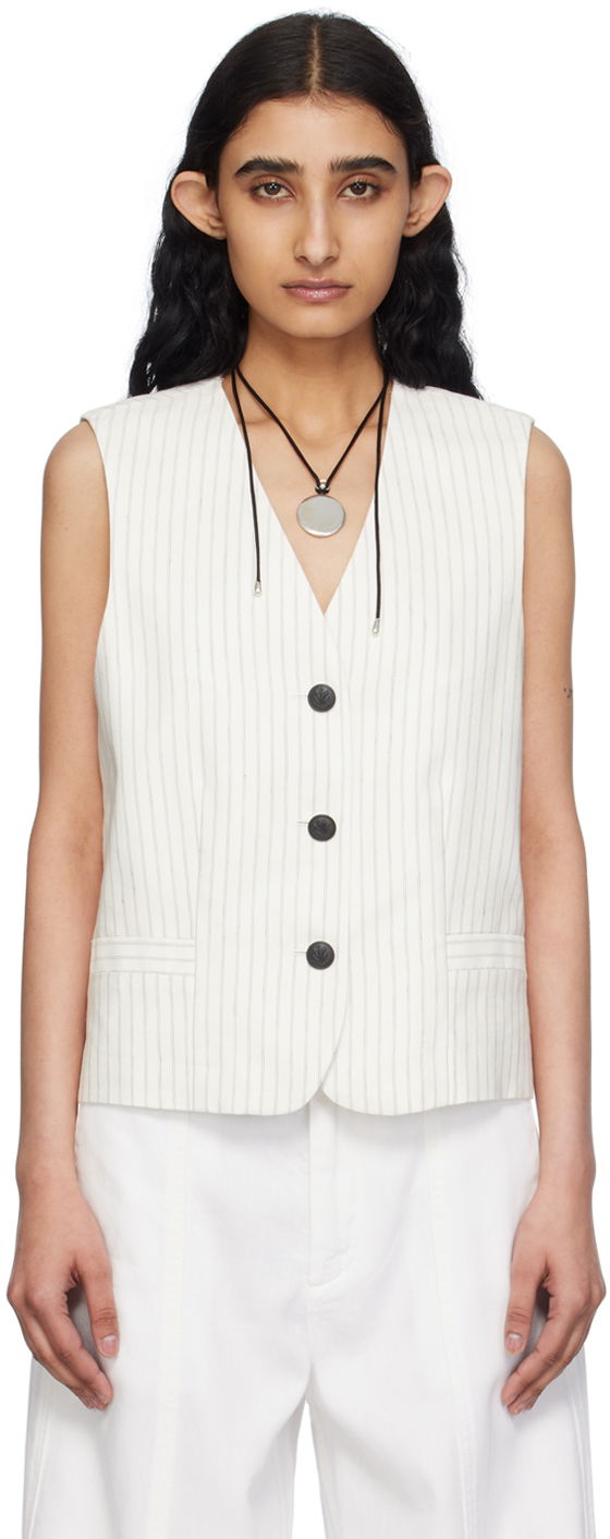 Vesta rag & bone Erin Pinstriped Vest Biela | WAW24P4017LI17, 0