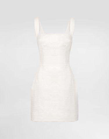 Šaty Dolce & Gabbana Dolce & Gabbana Stretch Mat Mini Dress Biela | F6TZCTFU9AUW0001, 0