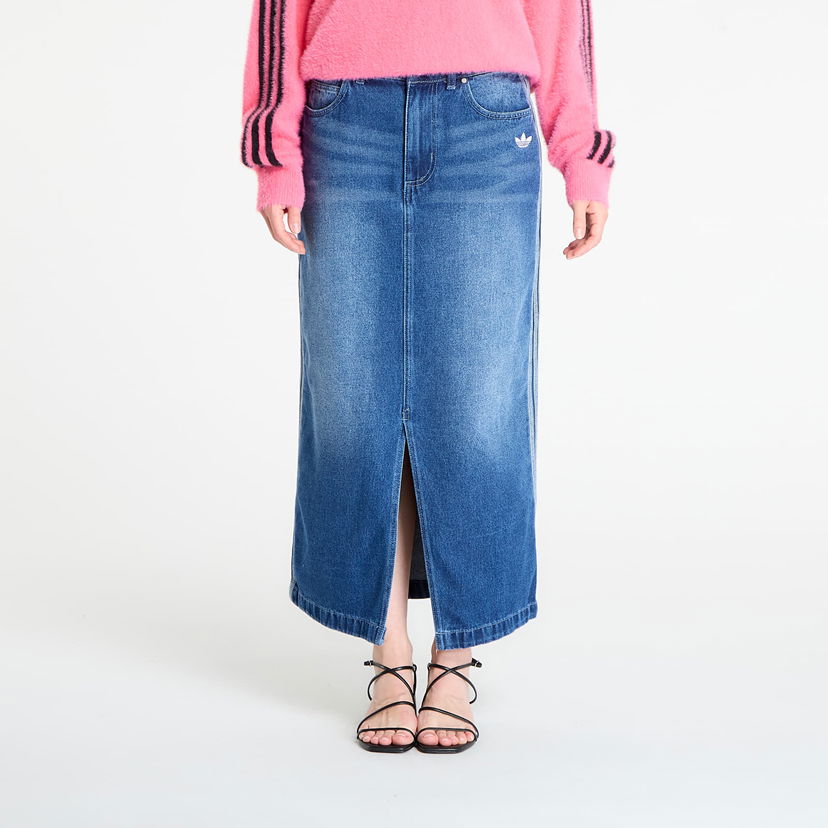 Sukňa adidas Originals Adicolor 3-Stripes Denim Pencil Skirt Modrá | JW2658