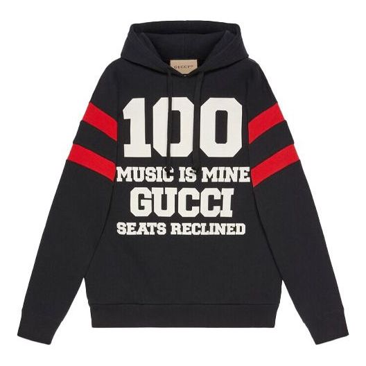 Mikina Gucci Gucci 100 Seats Reclined Cotton Hoodie Čierna | 660282-XJDW6-1152