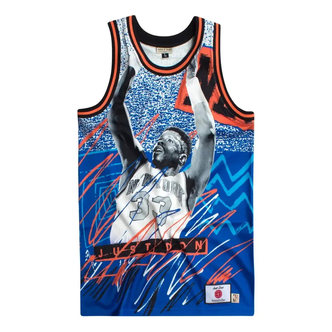 Tielko Mitchell & Ness Mitchell & Ness x JUST DONNY New York Knicks Basketball Jersey Modrá | DJY1PTRY-NYKNG180453PEW, 0