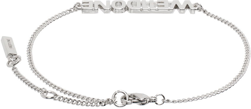 Náramok We11done We11done Lettering Chain Bracelet Metalická | WD-AJ2-24-540-U-SV, 1