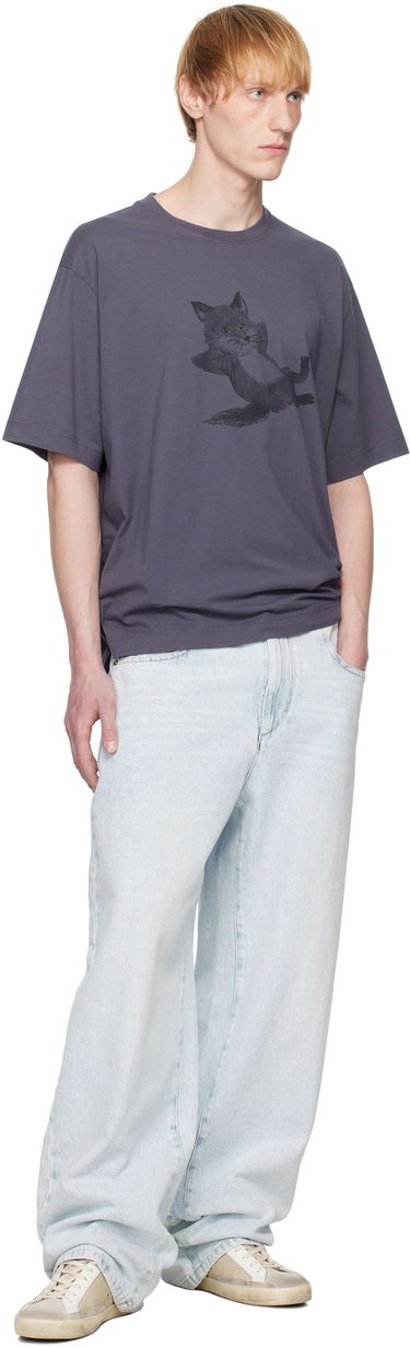 Tričko MAISON KITSUNÉ Maison Kitsuné Chillax Fox Oversize T-Shirt Fialová | OM00108KJ0008, 3
