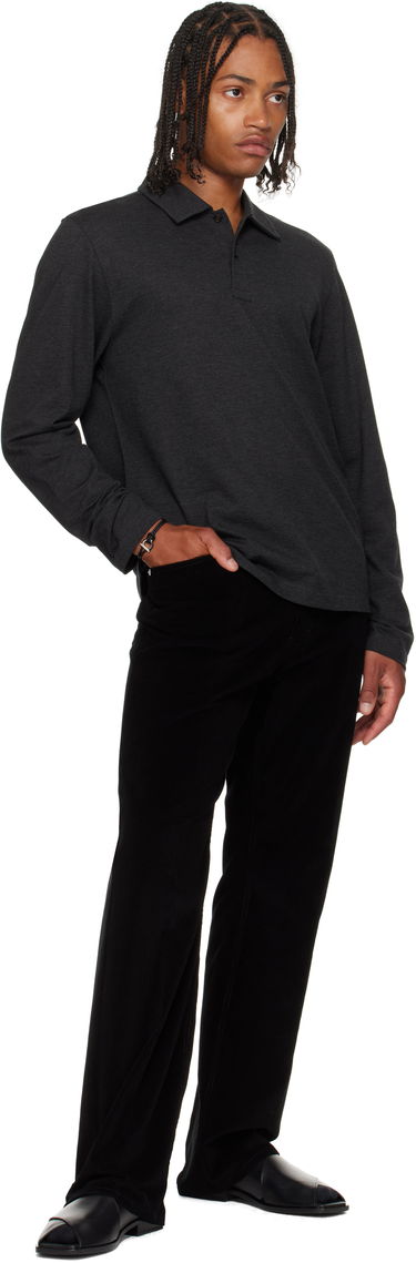 Polo tričko FERRAGAMO Ferragamo Long Sleeve Polo Šedá | 786358, 3