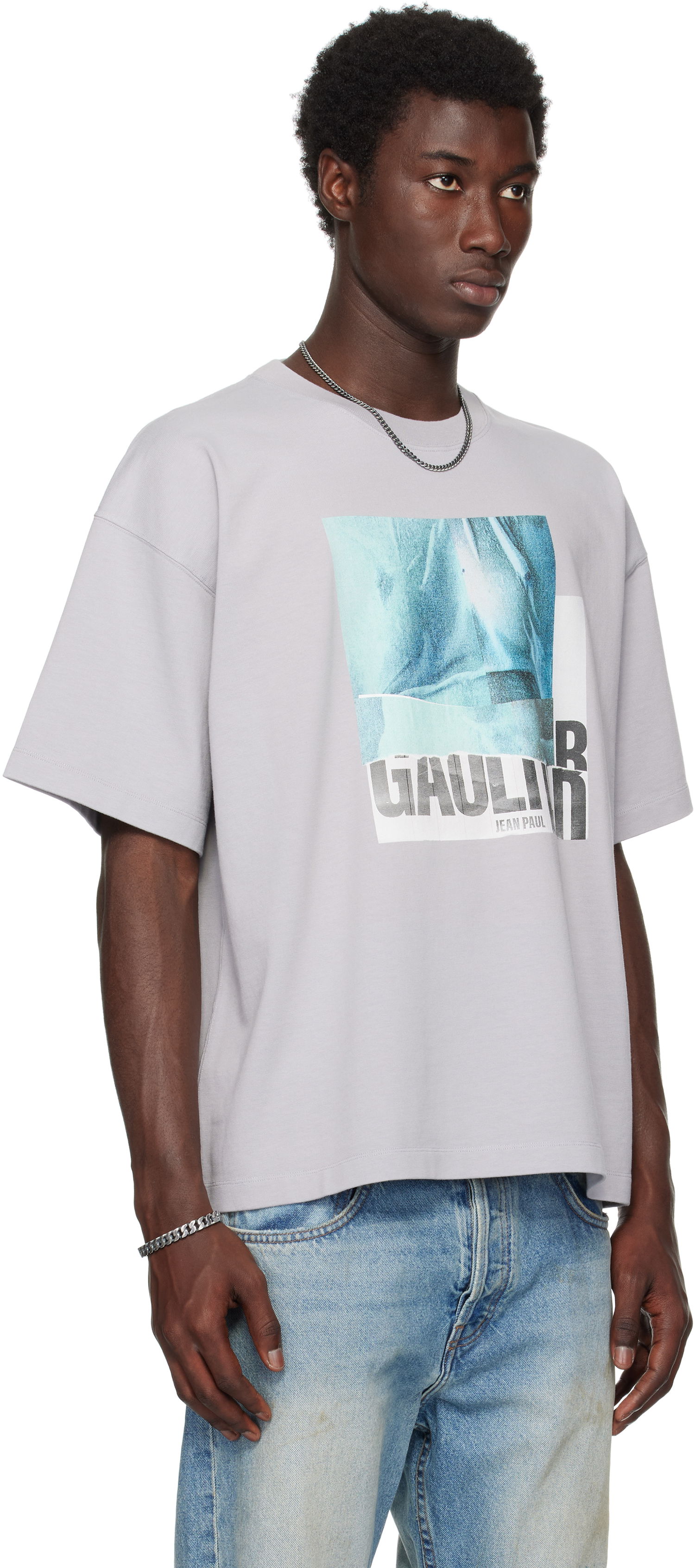 Tričko Jean Paul Gaultier Jean Paul Gaultier Printed Oversized T-Shirt Šedá | 25/03-W-TO293-J001-135557, 1