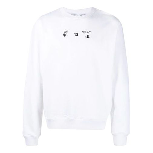 Sveter Off-White Off-White FW21 Arrows Loose Fit Sweatshirt Biela | OMBA054F21FLE0130145