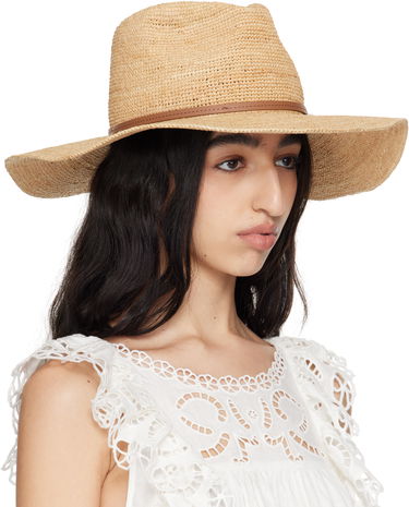 Klobúk rag & bone rag & bone Leather-Trimmed Wide-Brim Raffia Panama Hat Béžová | WJW25SH1015ST15, 1