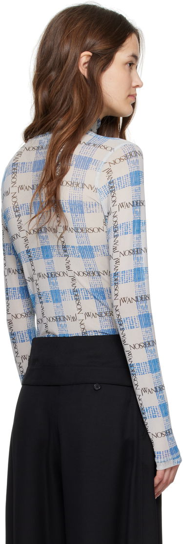 Tričká a tielka JW Anderson JW Anderson Semi-Sheer Logo Turtleneck Top Biela | JO0224-PG1721, 2