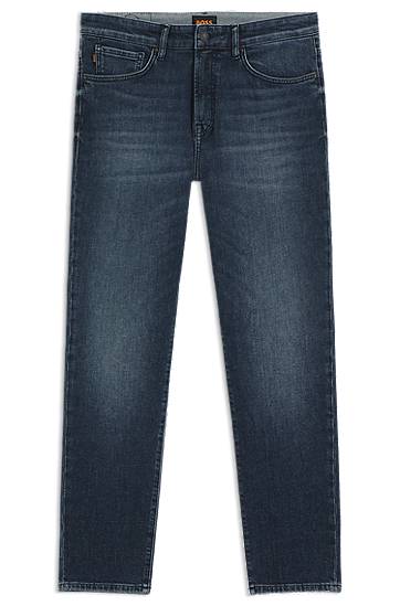 Džínsy BOSS Tapered-Fit Comfort-Stretch Denim Jeans Modrá | 50544651