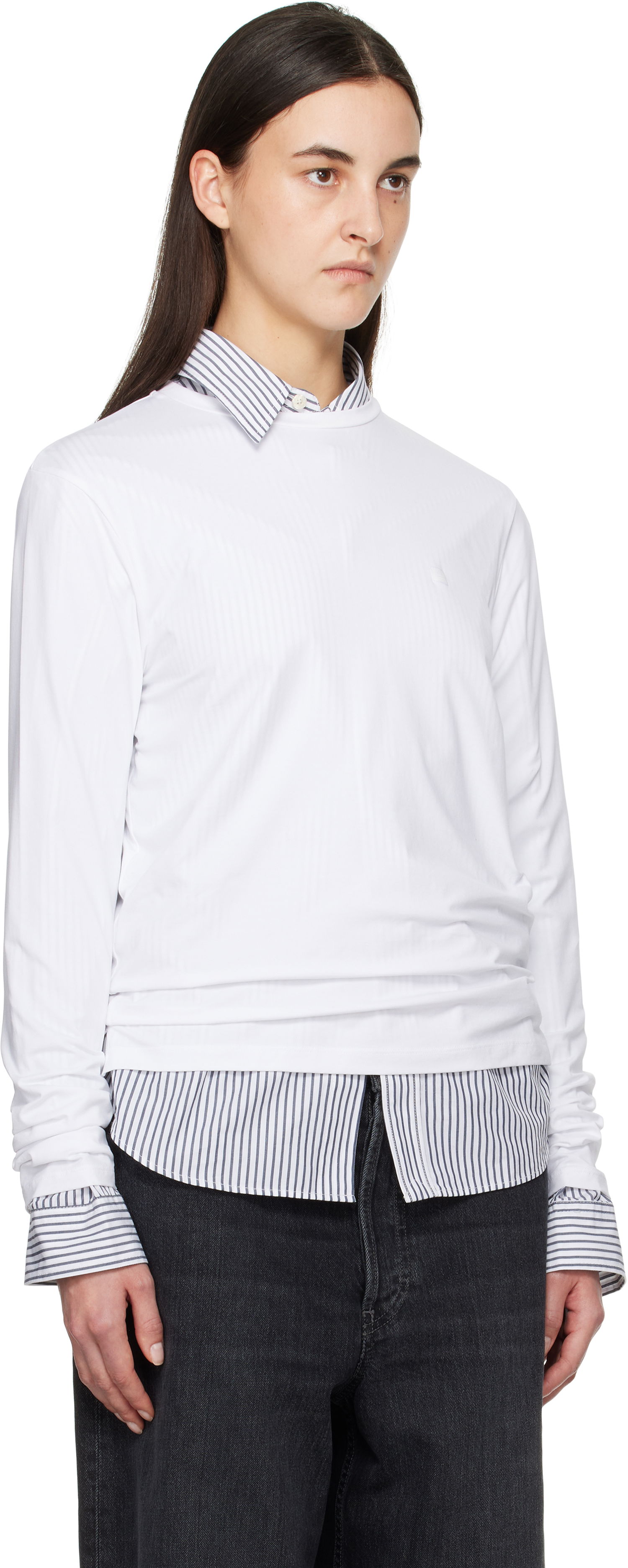 Sveter Acne Studios Acne Studios Long Sleeve T-Shirt Biela | CL0311-, 1