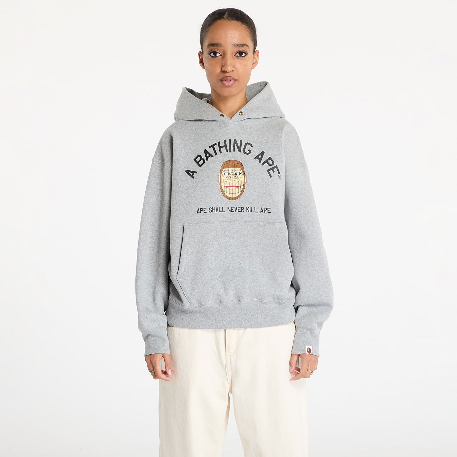 Mikina BAPE Polygon Relaxed Fit Pullover Hoodie Šedá | 001PPK701001M GRA, 1