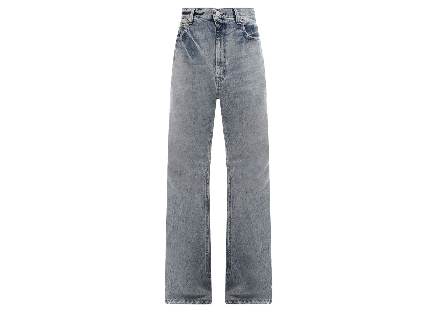 Džínsy Balenciaga Back Logo Patch Cotton Jeans Modrá | 697829TMW26#4437, 0