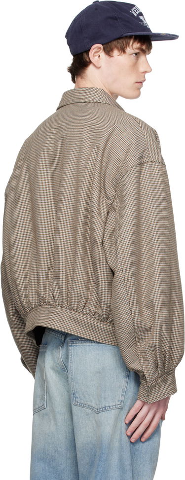 Bomber bunda We11done We11done Checkered Bomber Jacket Hnedá | WD-JK2-25-013-M-BG, 2