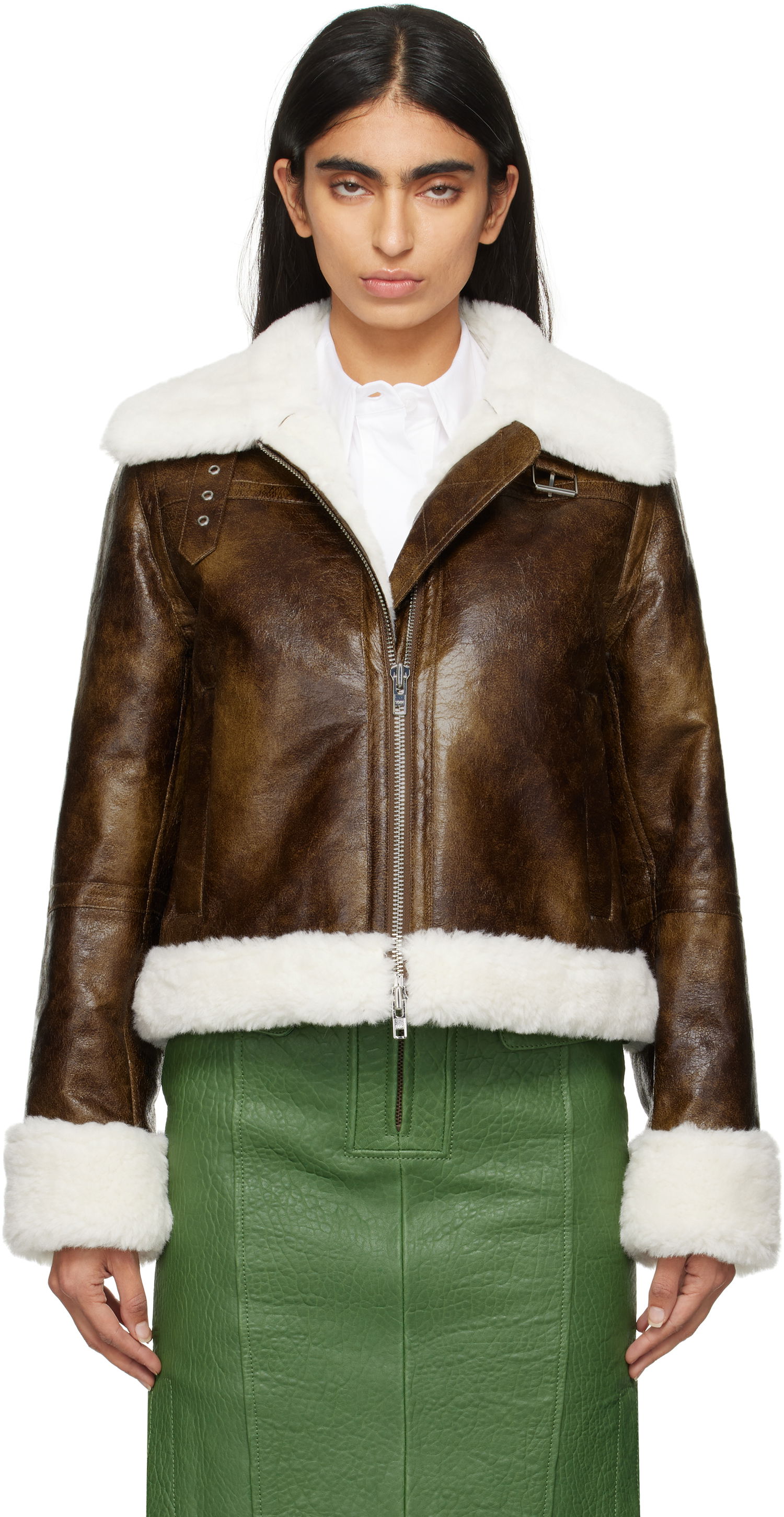 Bomber bunda STAND STUDIO Lorelle Faux-Shearling Jacket Hnedá | 61055-9158, 0
