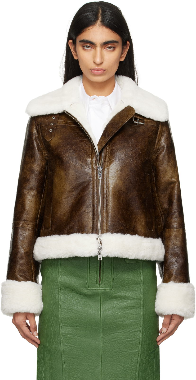 Bomber bunda STAND STUDIO Lorelle Faux-Shearling Jacket Hnedá | 61055-9158