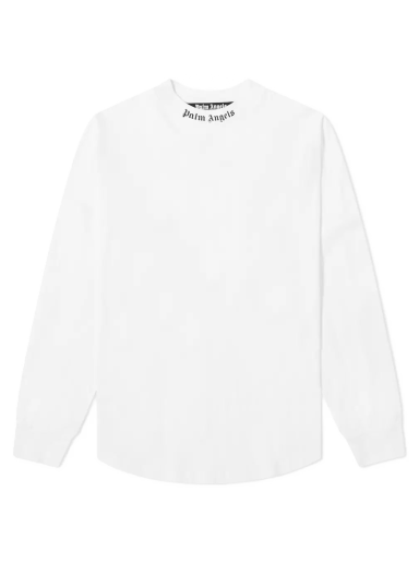 Tričko Palm Angels Long Sleeve Logo Mock Neck Tee Biela | PMAB001R21JER0010110