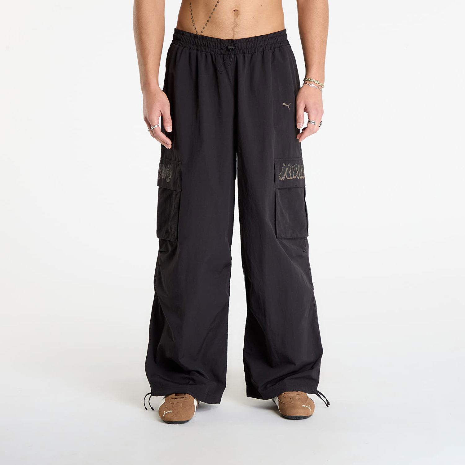 Cargo nohavice Puma Puma x RIPNDIP Extreme Cargo WV Wide-Leg Pants Čierna | 63241701, 0