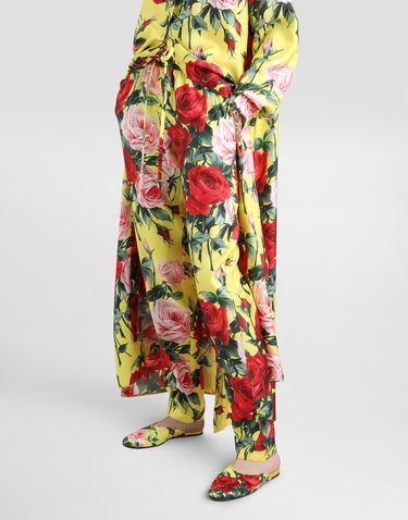 Nohavice Dolce & Gabbana Dolce & Gabbana Silk Twill Bouquet Print Pants Žltá | FTC11TIS1XHHG5JD, 3