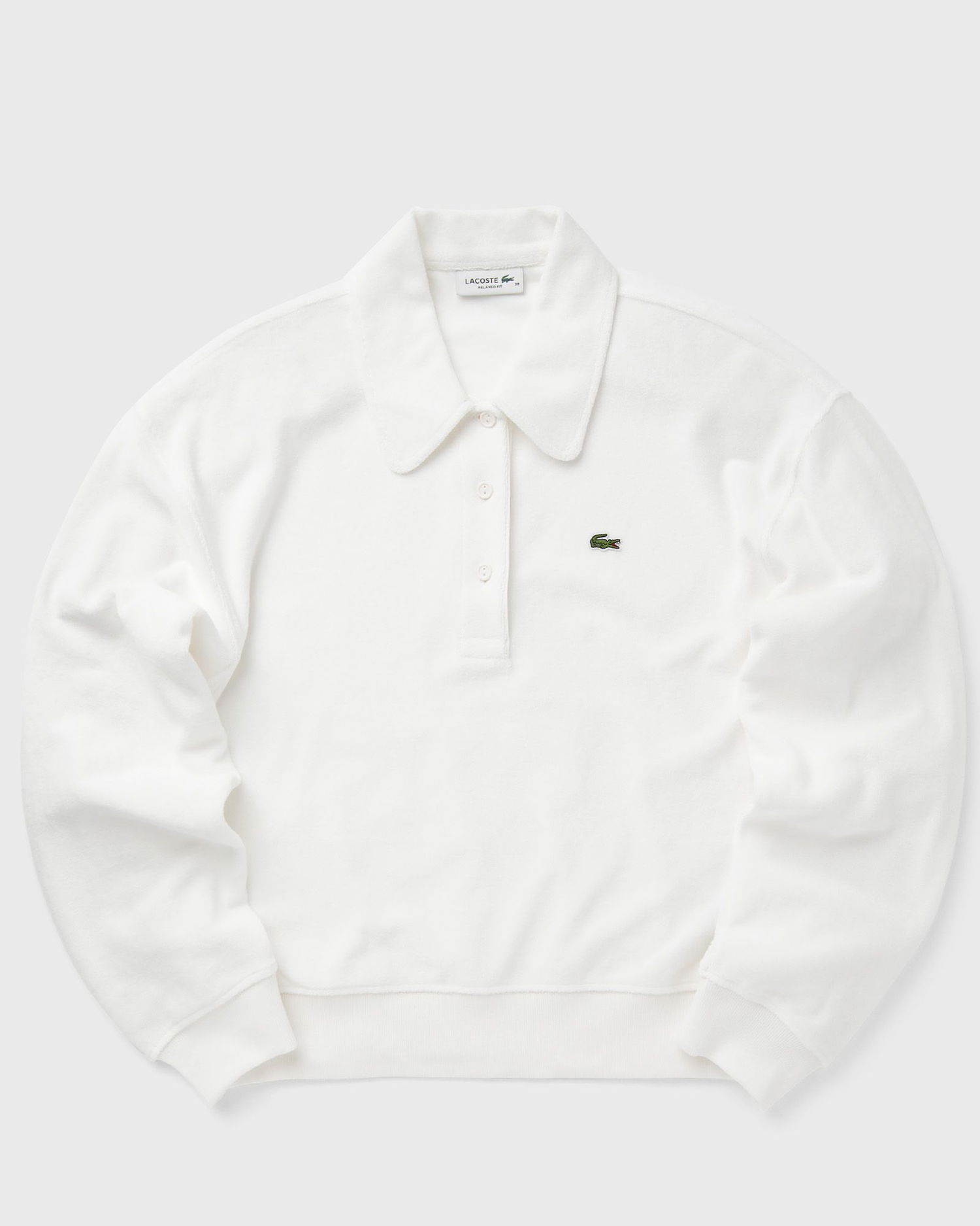 Mikina Lacoste Relaxed Fit Terry Knit Polo Sweatshirt Biela | SF9449-70V, 0