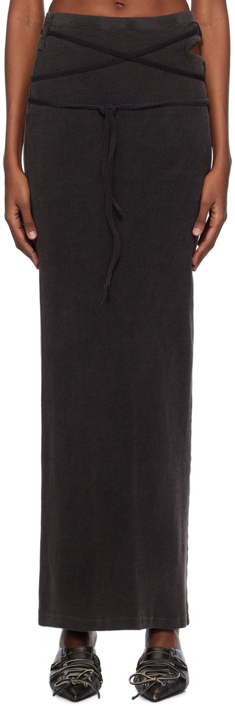 Sukňa Ottolinger Ottolinger Rib Knit Maxi Skirt Čierna | 408001, 0